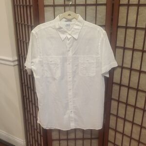 Izod Saltwater Relaxed Classics White Lightweight Casual Shirt